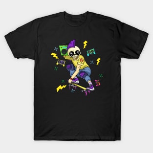 Death Punk Skeleton Skateboard T-Shirt